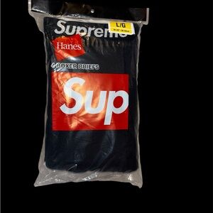 Supreme Hanes Black Boxer Briefs set of 4